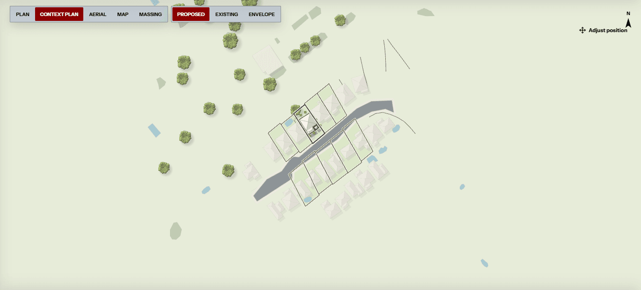 LinkWave feasibility Context Plan view showing a development scenario on its site.